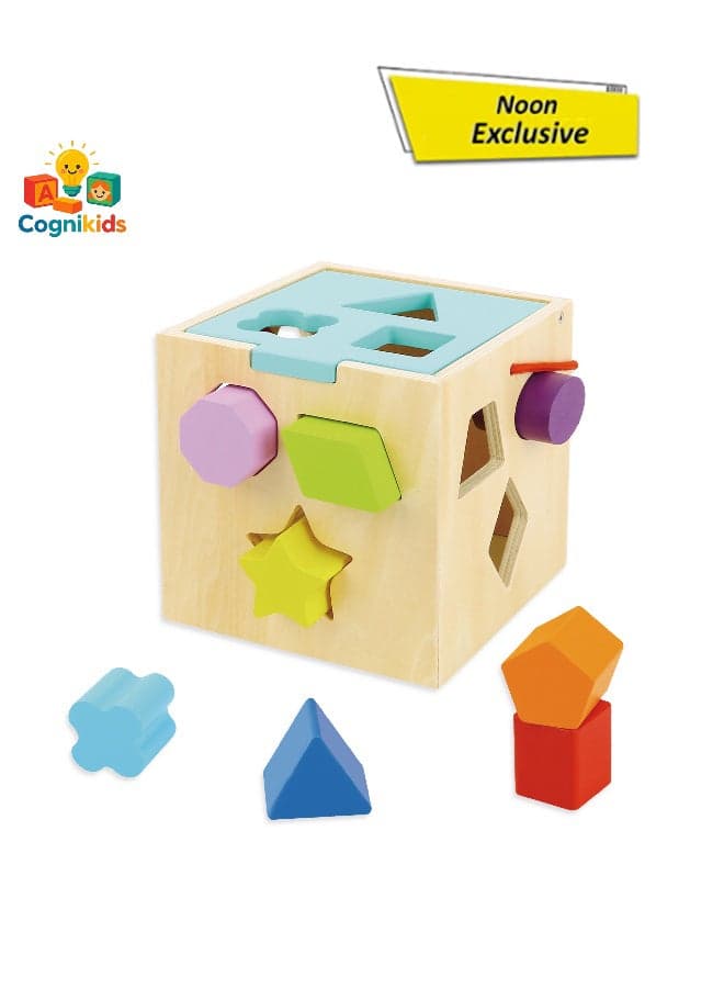 Shape Sorter Cube for Toddlers – Colorful Early Learning Toy with Geometric Blocks – Educational Sensory Toy for Babies & Kids Ages 12-36 Months