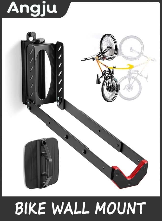 Swivel Bike Wall Mount, No Heavy Lifting Required Bike Wall Mount, Bike Hangers for Garage, Space-Saving Bike Rack Garage, Easy to Load and Unload, Bike Hanger Can Hold Up to 35kg
