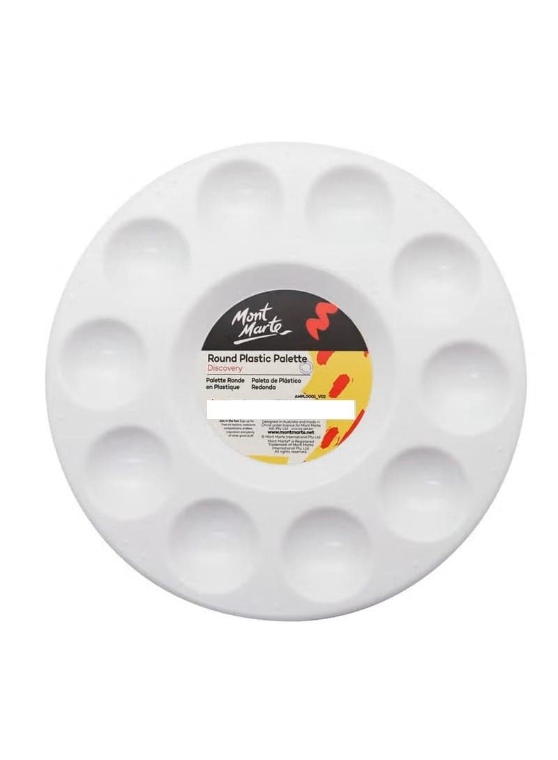 Round Plastic Painting Palette With 10 Wells
