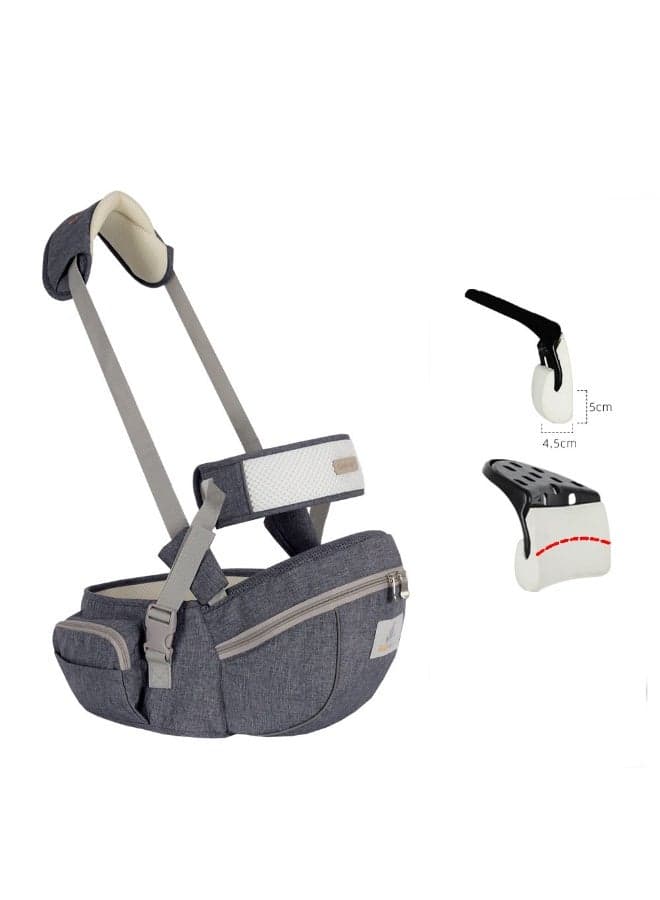 Baby Hip Seat Carrier Baby Waist Stool,for Child Infant Toddler,with Adjustable Strap Buckle Pocket Soft Inner Huge Storage,with Waistband Extender (Dark Grey)