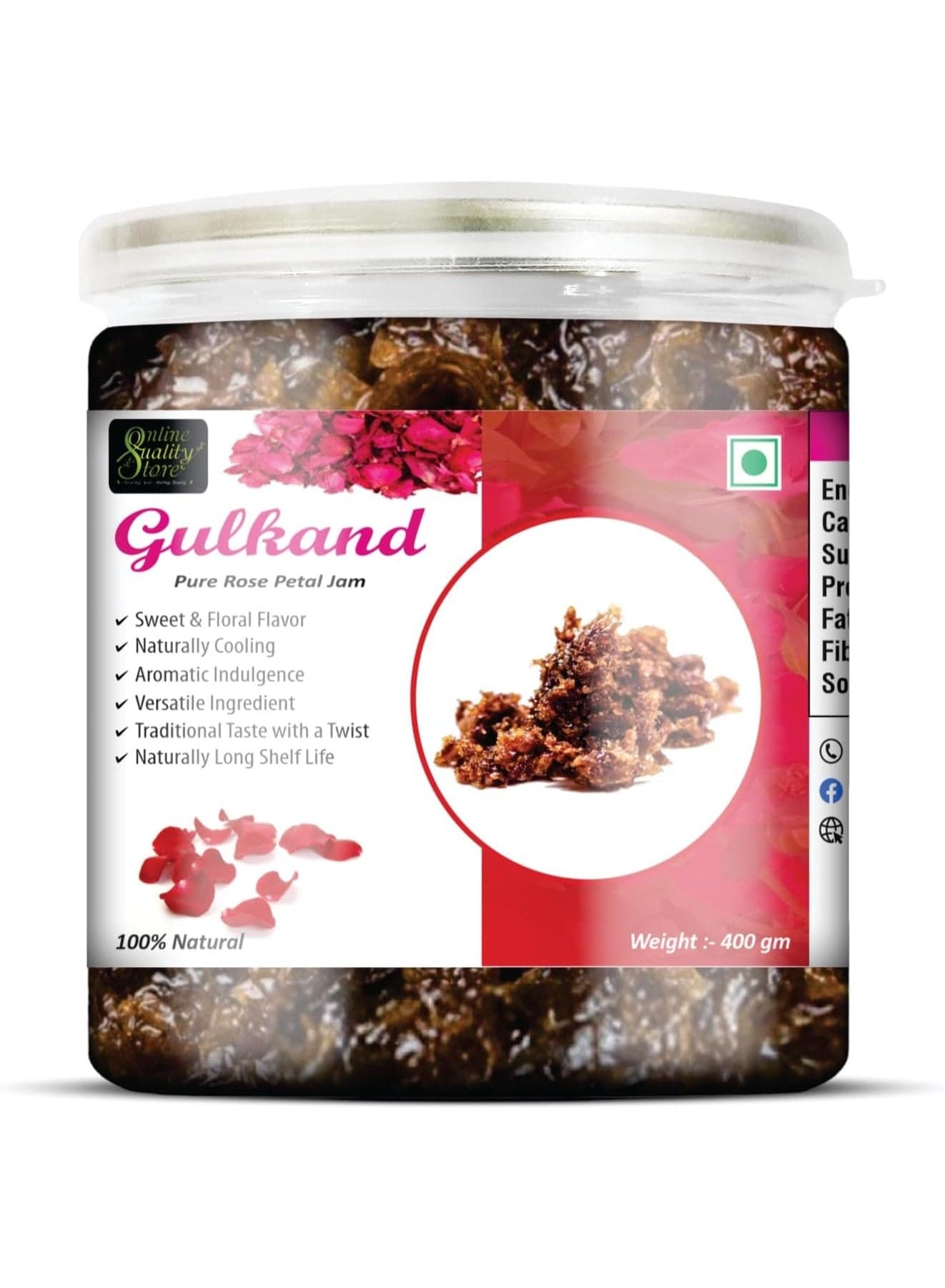 Online Quality Store Natural Gulkand (Rose Petal Jam), 400g