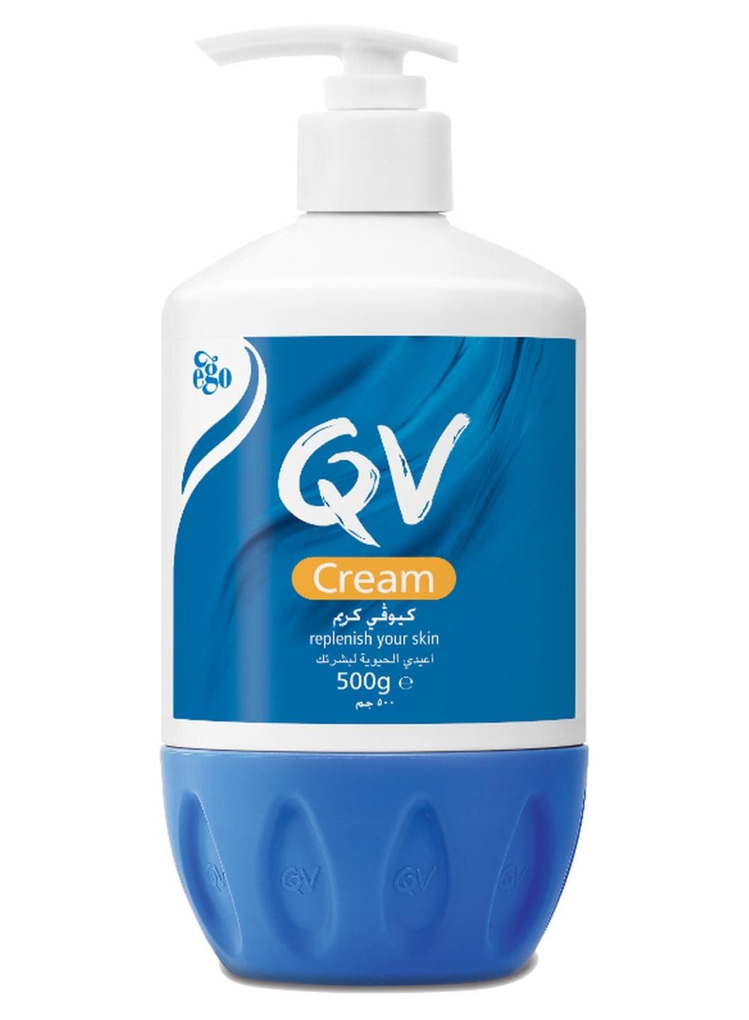 QV Cream Pump (500g) – 24-Hour Intensive Moisturizer for Extremely Dry & Sensitive Skin, Rich Hydrating Formula with Squalane, Fragrance-Free Non-Greasy Barrier Cream for Eczema Dermatitis & Psoriasis Relief 500grams
