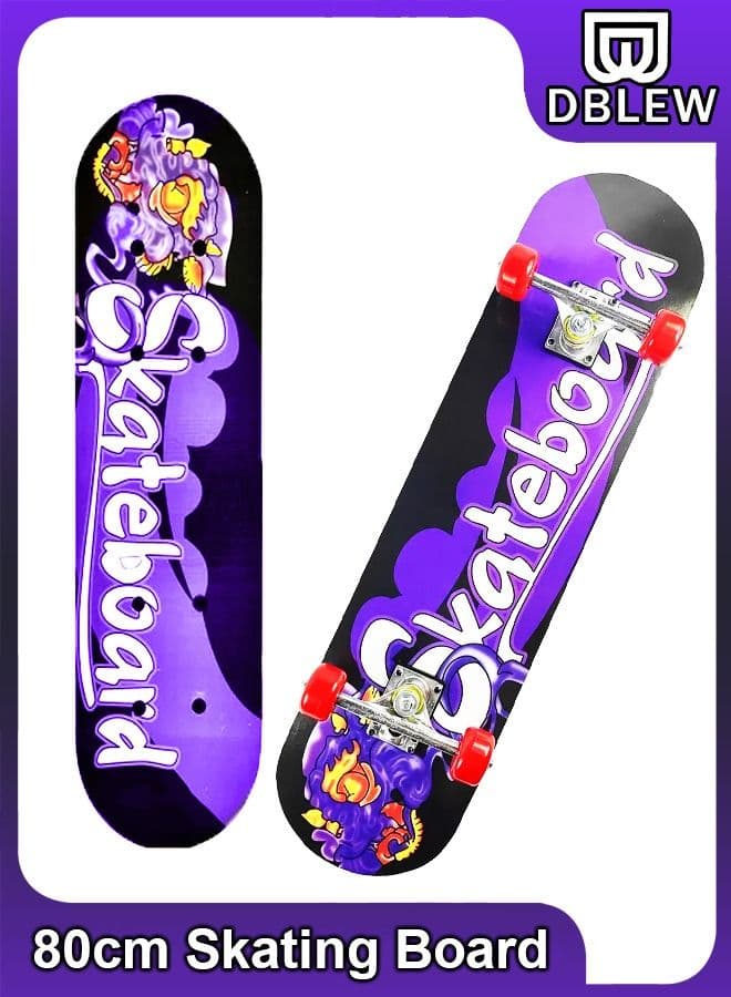 Complete Standard Skateboards With PU Wheels For Beginners Kids Boys Girls Teenager 80x20Cm Wooden Canadian Maple Cruiser Pro Skate Board