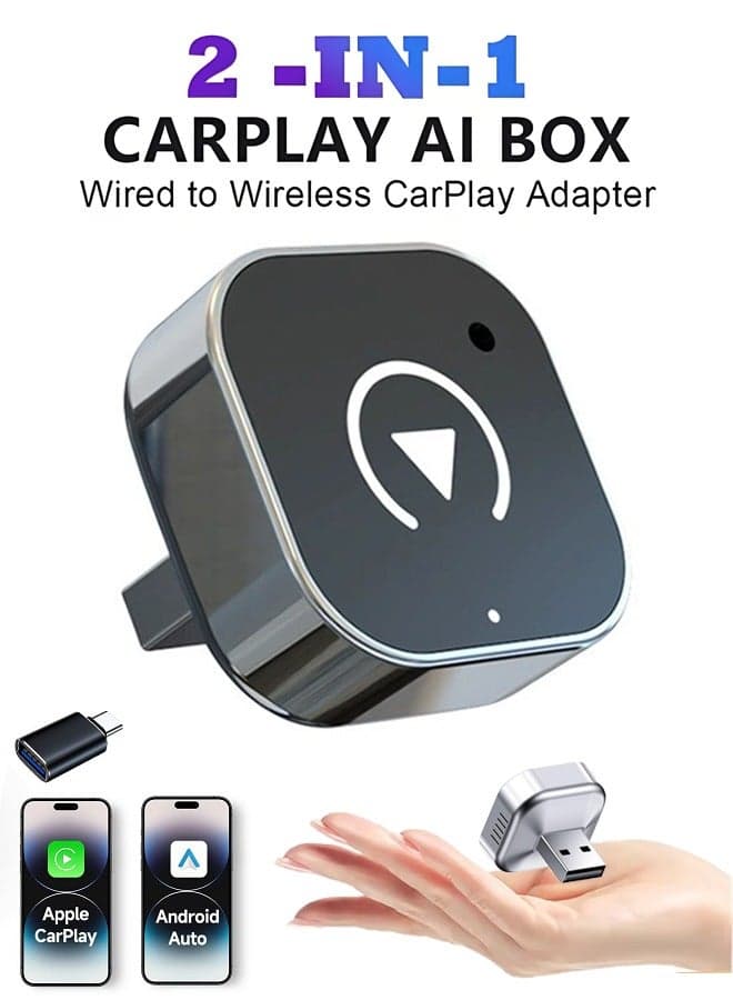 Wireless CarPlay Adapter 2025 Upgrade Wired CarPlay to Wireless, Mini USB Design for Cars with Built-in Wired Apple CarPlay Plug and Play Easy Use Fast Stable Connection Car Play for iPhone