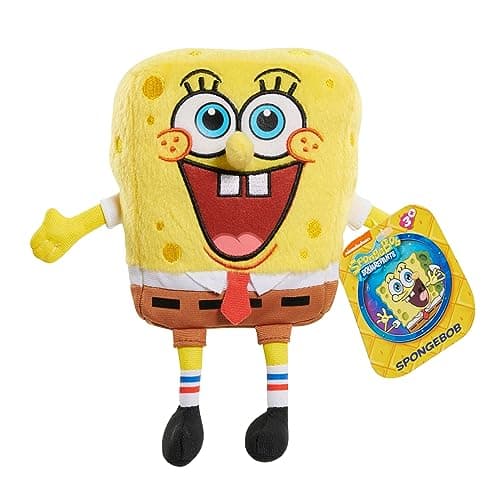 SpongeBob SquarePants 7inch Small Bean Plush Fun Collectible Size Stuffed Animal Easter Basket Fillers Gifts Presents Kids Toys for Ages 3 Up by Just Play