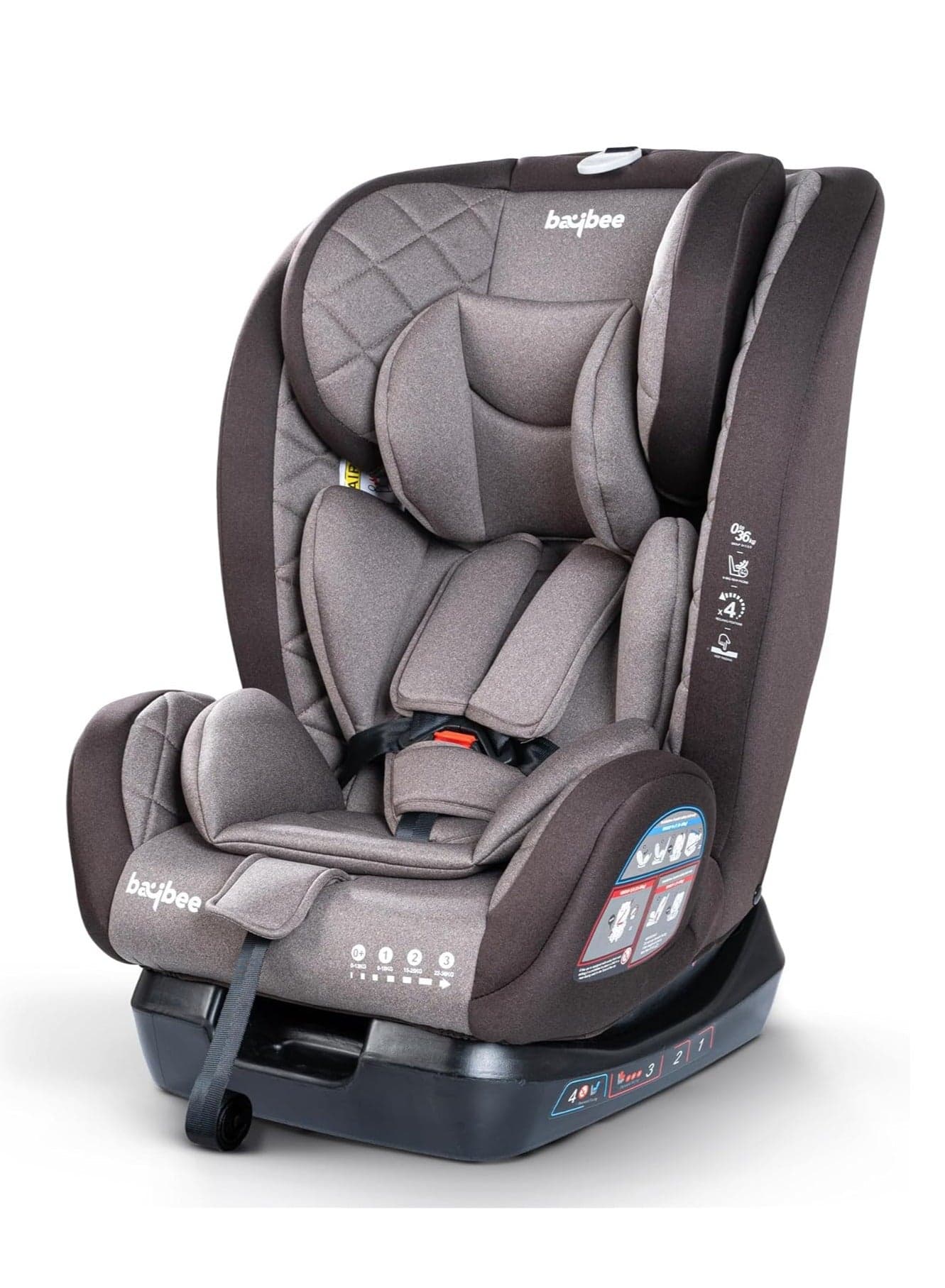 Convertible Infant Car Seat for Baby 0 to 12 Years with 3 Position Recline, Headrest Height Adjustable ECE R44/04 Safety Certified Travel Baby Car Seat for Toddlers Kids Boys Girls Brown