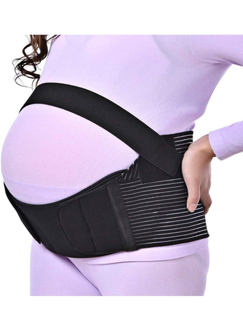 Recommended Maternity Belt - Care Breathable Abdomen Support and Pelvic Support - Comfortable Belly Band for Pregnancy 3-in-1 Maternity Support Belt for Back Pain Relief, Premium Pregnancy Belt (Black, XL)