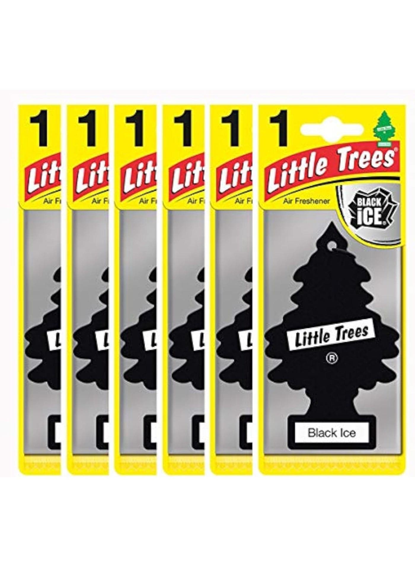 Little Trees Air Freshener Tree Black Ice Fragrance For Car Home Boat Caravan - Six Pack