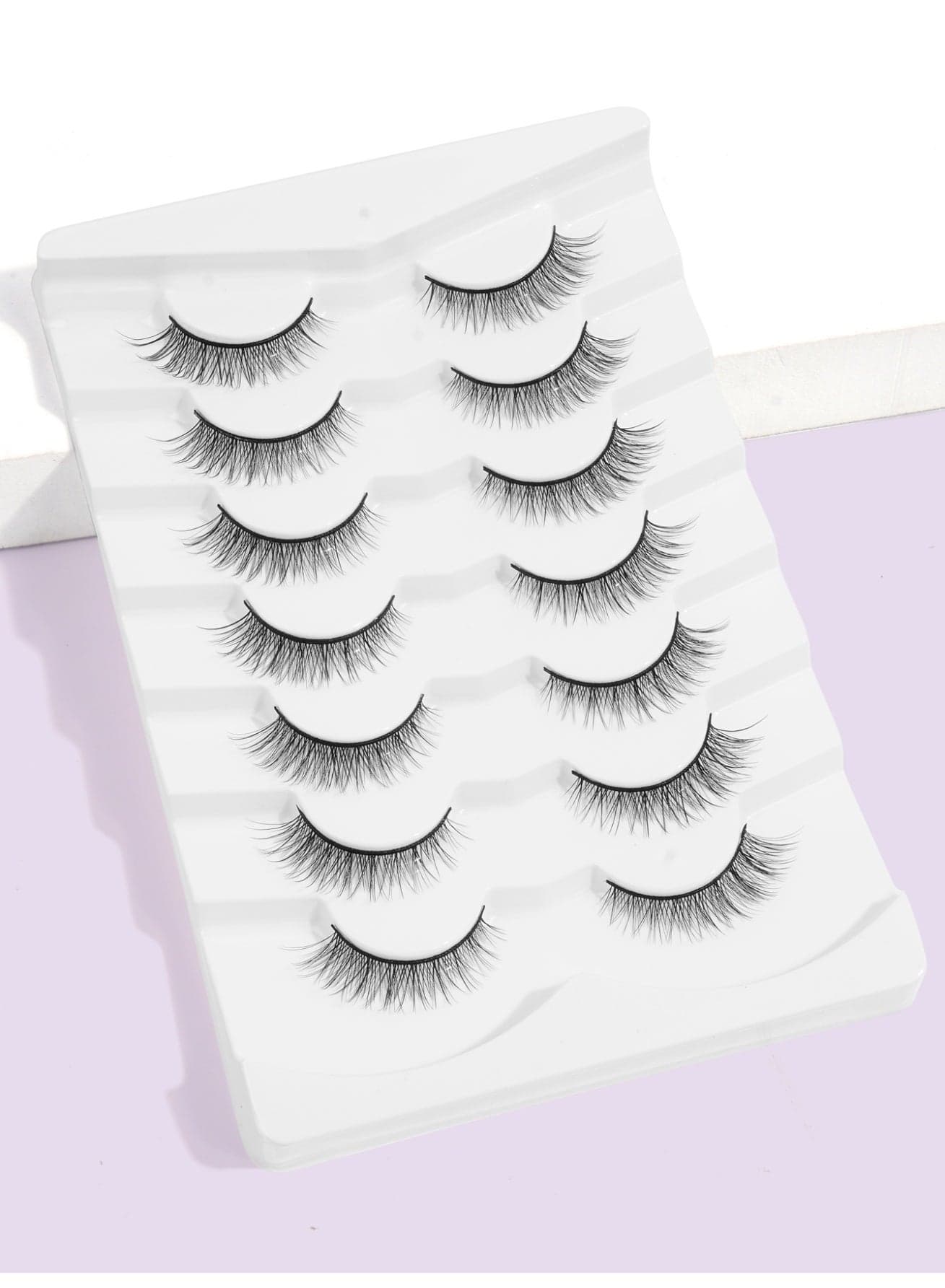 Lashes False Eyelashes Cat Eyes Wispy Natural Faux Mink Lashes 7 Pairs Pack Light Volume Short Fake Eye Lashes 3D Artificial Lashes Fluffy and Soft Lash Set