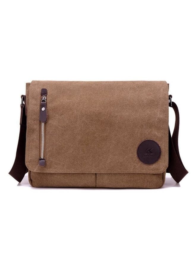 Unisex Solid Color Crossbody Bag, Cotton Canvas Shoulder Bag Messenger Bag Laptop Bag Briefcase for Men and Women, Large Capacity Multi-Pocket Carry Bag Side Bag School Bag for College Students