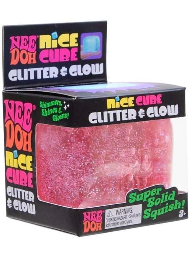 NeeDoh Nice Cube Glitter and Glow-PINK