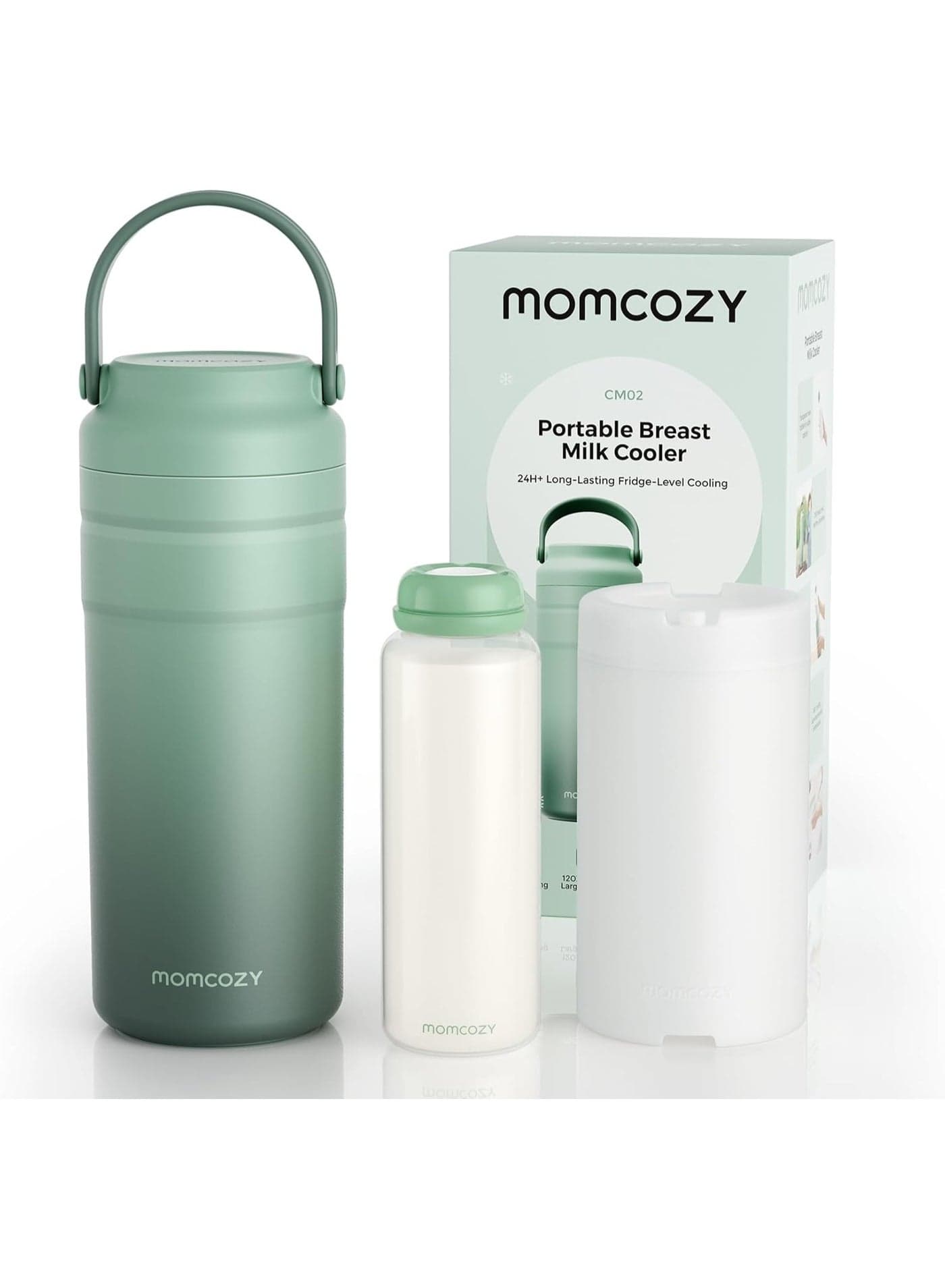 Portable Breast Milk Cooler for Travel, 24H Ice-Free Cooling Breastmilk Storage Bottles Container, 12oz Leak Proof Outdoor Small Freezer