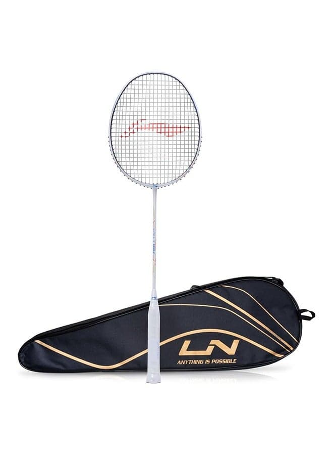 Wind Lite 900 Carbon Graphite Badminton Strung Badminton Racket with Full Racket Cover (White/Black)
