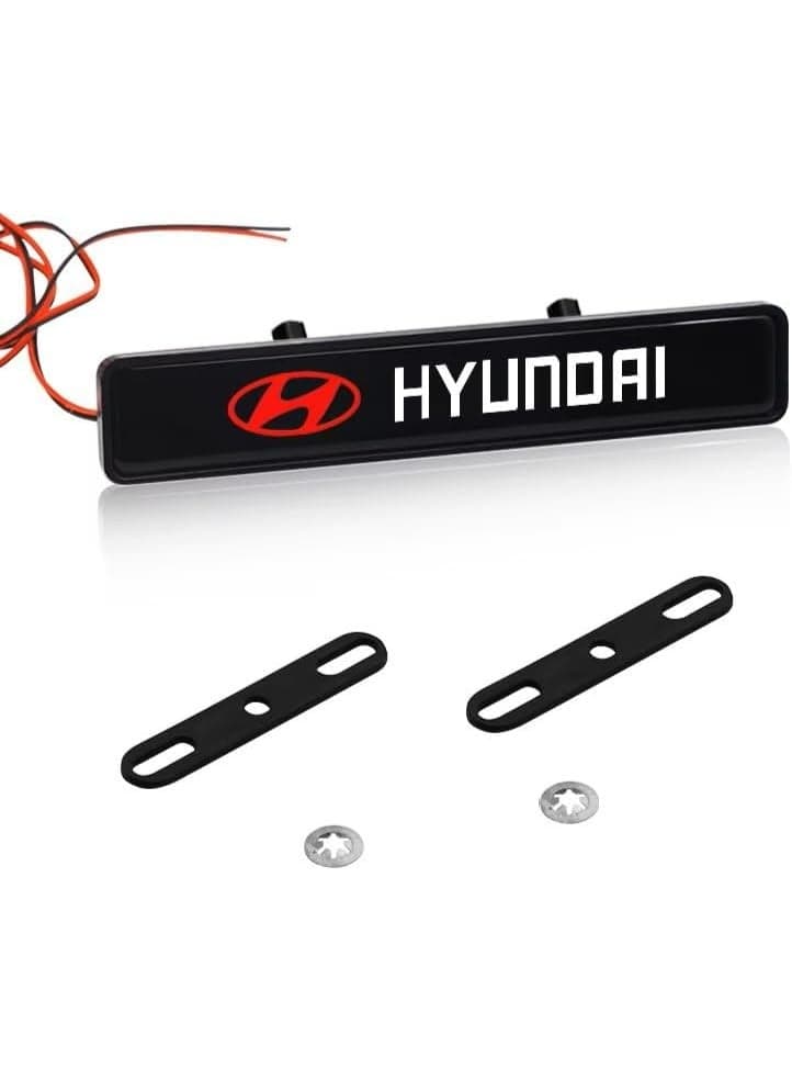 LED Front Hood Grille Emblem Light for Hyundai Illuminated Car Badge Decoration for I30, Tucson, Elantra, Veloster, Kona, Santa Fe & More Models