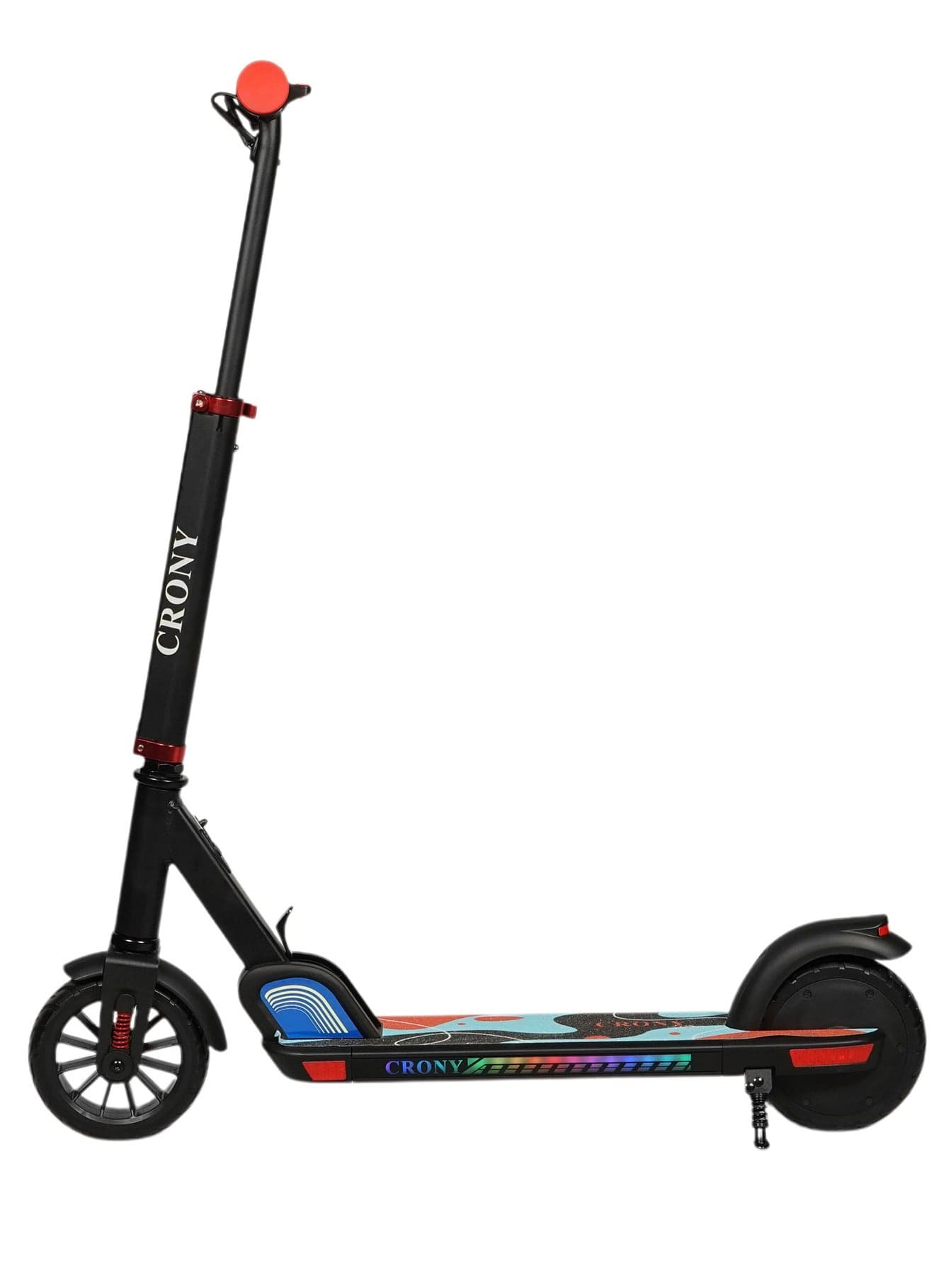 S2 Kids Electric Scooter with Suspension, 150W Motor, 21.9V 2.6Ah Rechargeable Battery, 8–10KM Range, 3 Speed Modes 8/13/19KM/H, Double Brake System (Electronic + Rear Foot Brake), Foldable Lightweight Aluminum Alloy Frame, LED Deck & Stem Ambient Lights, Safe Low-Speed Design, 50KG Load Capacity, Ideal Beginner E-Scooter for Kids, Children & Teens, Black