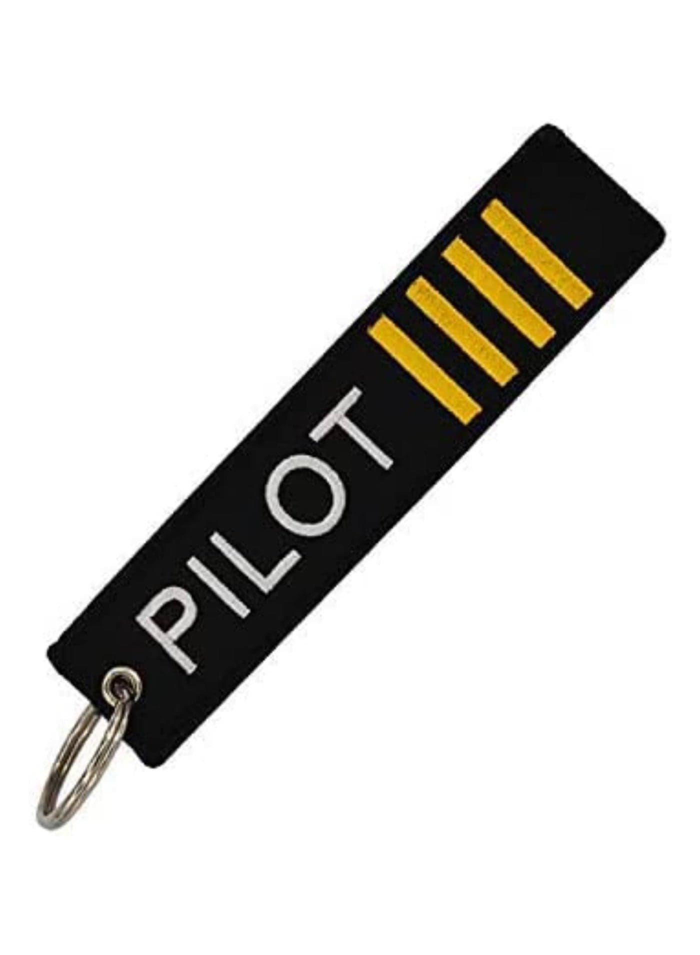 Double Sided Embroidery Flight Crew Captain Pilot Keychain Keyring For Motorcycles, Cars, Bag, Key Fobs Fashion (4 Strips, Pilot)