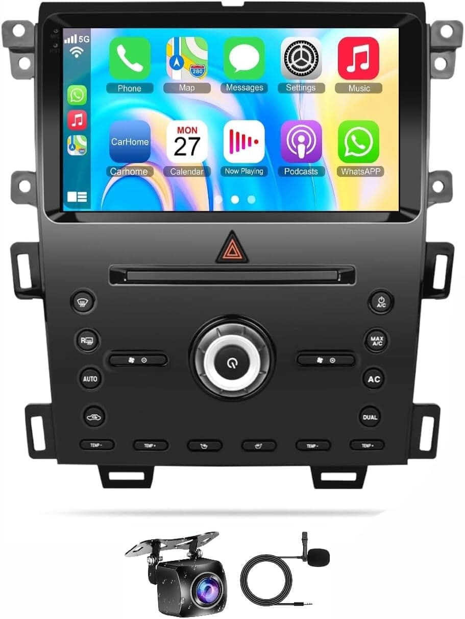 Fit Ford Edge Car Stereo Ford Edge Android Screen 2011-2014 With Wireless CarPlay Android Auto 4G&WiFi DSP GPS USB AHD Camera Support Climate Control (2+32GB Carplay 4CORE)