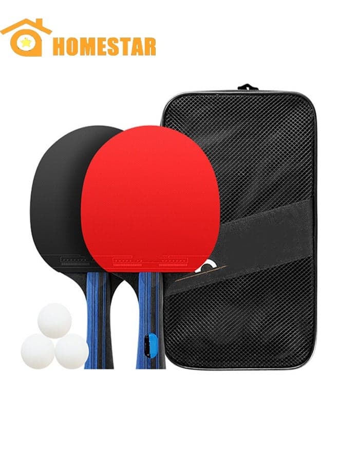 Professional Table Tennis Racquets Set – Ping Pong Balls & Portable Case, Play Anywhere