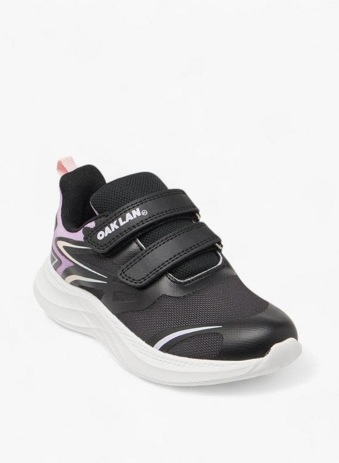Girls Pull Tab Detail Sports Shoes with Hook and Loop Closure