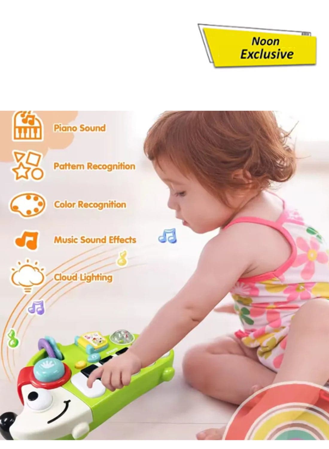 Hedgehog Musical Piano Toy For Babies – 2-In-1 Light-Up Drum & Keyboard Toy With Sound Effects, Flashing Lights & Teethers | Baby Activity Toy For 6-18 Months Boys & Girls Green