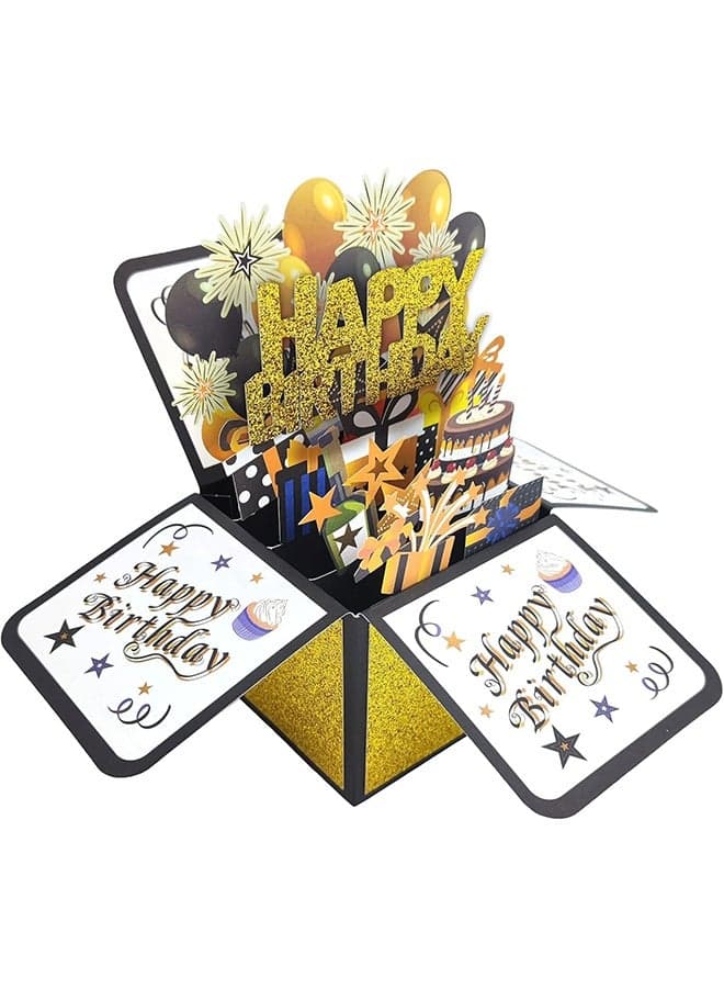 Birthday Pop Up Card, Funny 3D Greeting Card with Envelopes and Small Card, Foldable Celebration Cards for Daughter, Son, Mom, Dad, Friend etc