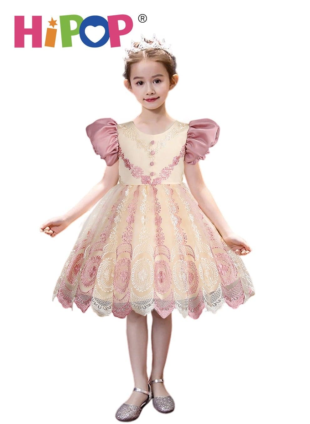 Girls Princess Dress Up,Costume Use Breathable Mesh and Lining,Birthday Party Cosplay Outfits