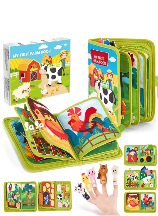 20-in-1 Montessori Busy Book for Toddlers – Quiet Felt Activity Book for Life Skills, Sorting & Matching