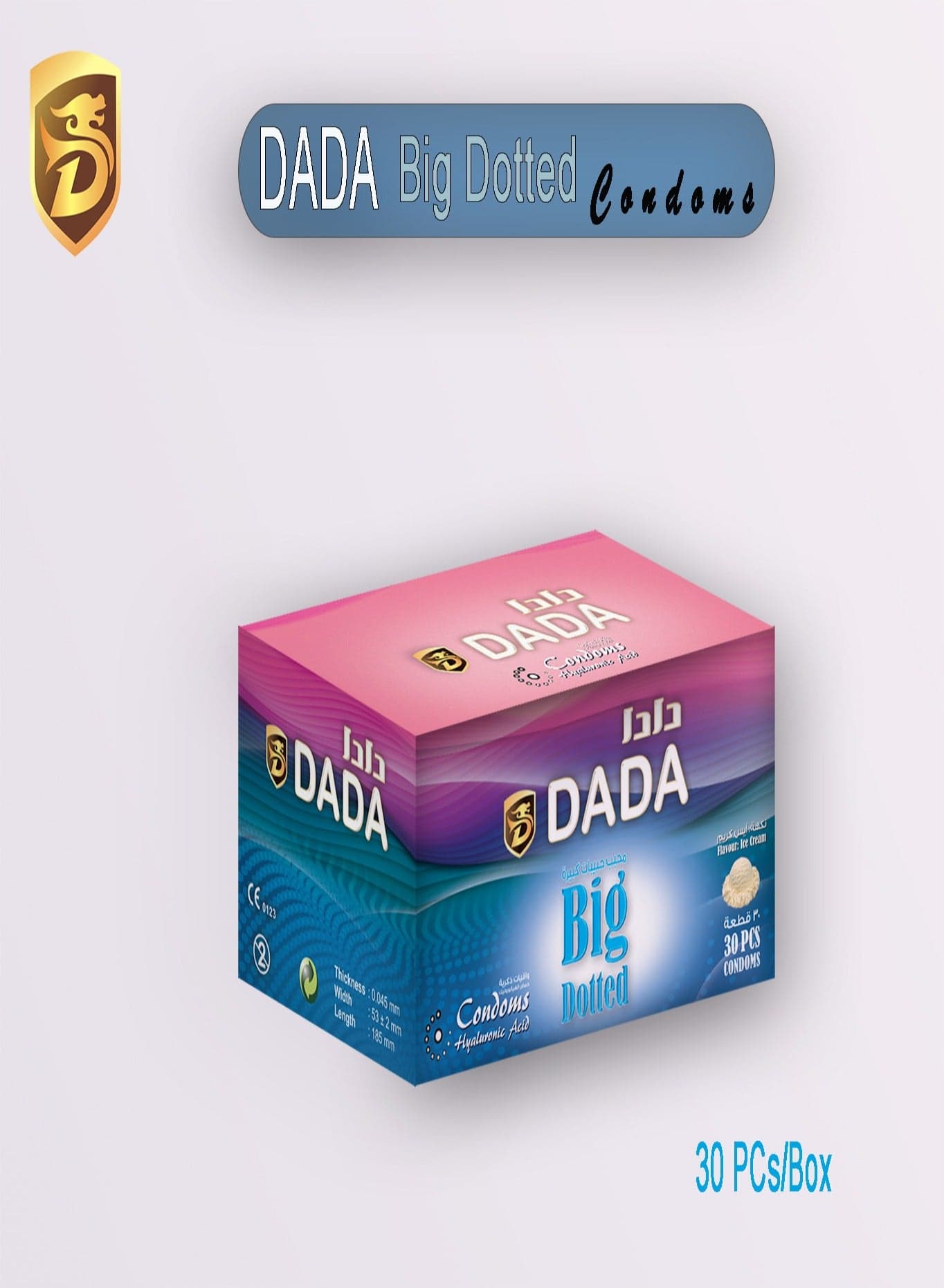 Dada Big Dotted Condom 30's/Box Family Pack for family planing