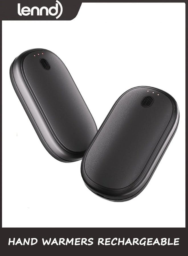 2 Pack Hand Warmers Rechargeable, Portable Electric Hand Warmers Reusable, USB 2 in 1 Handwarmers, Outdoor/Indoor/Warm Gifts for Men Women Kids