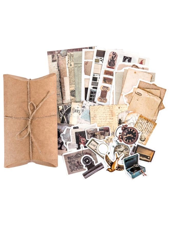 32 Piece Vintage Scrapbook Supplies Pack, Vintage Style Cultural Stickers, Old Things Collection Series Retro Paper Stickers for Journal DIY, Arts Crafts, Scrapbooking Supplies, Journals Planners