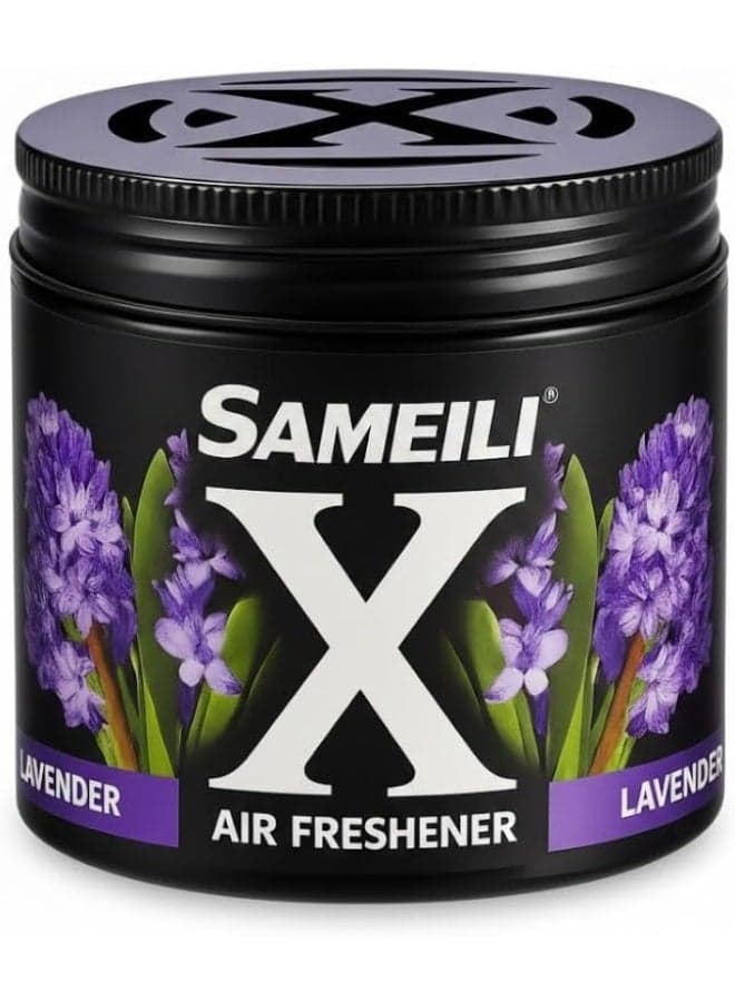 Lavender Air Freshener for Car and Home – Long Lasting Gel Fragrance in Black Jar – Odor Eliminator for Vehicle, Office, Bathroom and Small Spaces – Compact Scented Deodorizer Canister