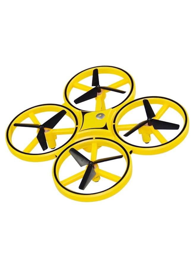 LED Quadcopter Drone with Protective Guards, Hand Controlled Mini Drone, Safe & Easy to Fly for Beginners, with Obstacle Avoidance & LED Lights