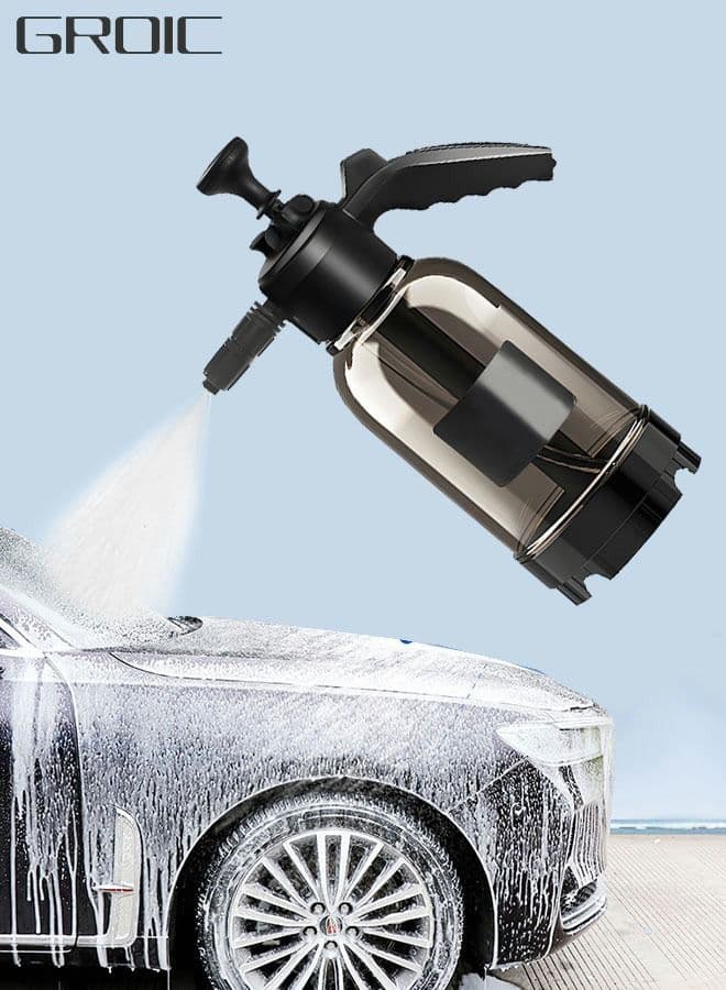 Handheld Car Wash Sprayer Manual Pressure Pump,2L foam watering can,Car Cleaning Supplies,Pressure Sprayer for Home, Lawn, Garden, Car