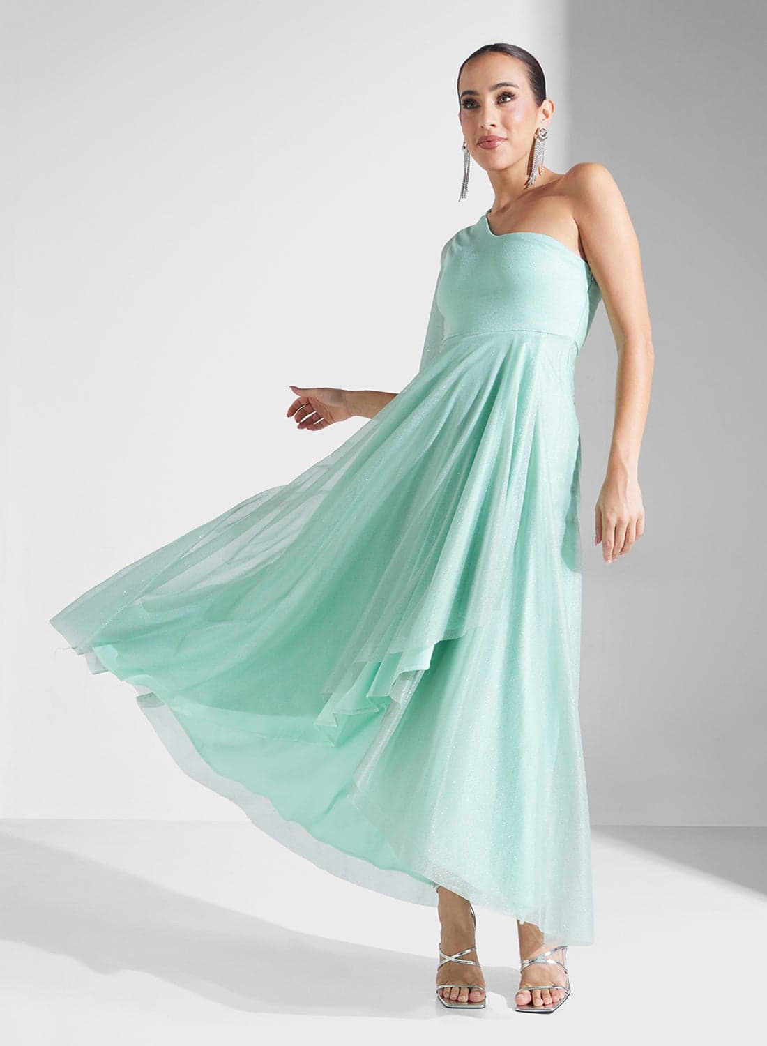 One-Shoulder Tulle Dress