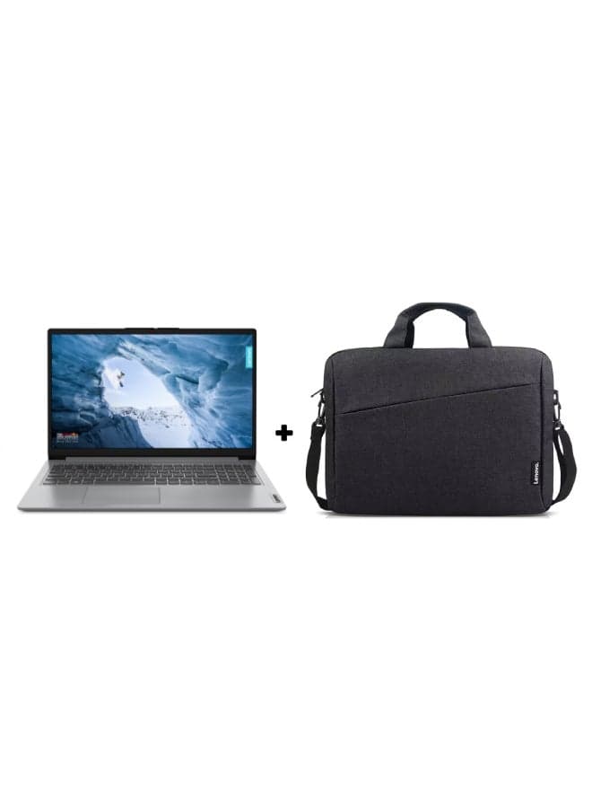 IdeaPad 1 15IGL7 Laptop With 15.6-inch HD (1366x768) Display, Celeron N4020 Processor/4GB RAM DDR4/256GB SSD/DOS(Without Windows)/Intel UHD 600 Graphics/With Laptop Casual Toploader T210 English/Arabic Cloud Grey English/Arabic Cloud Grey