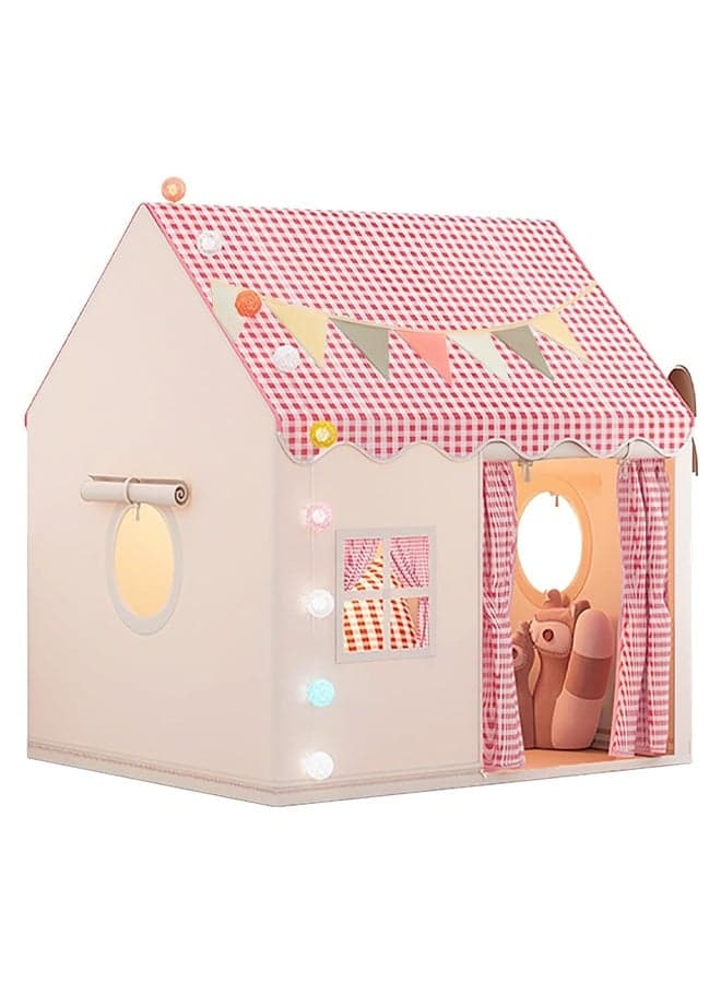 Kids Indoor and Outdoor Tent House, Toddler Playhouse with Curtains, Baby Princess Castle, Kids Indoor Room Toys for 3-10 Years Old Boys and Girls