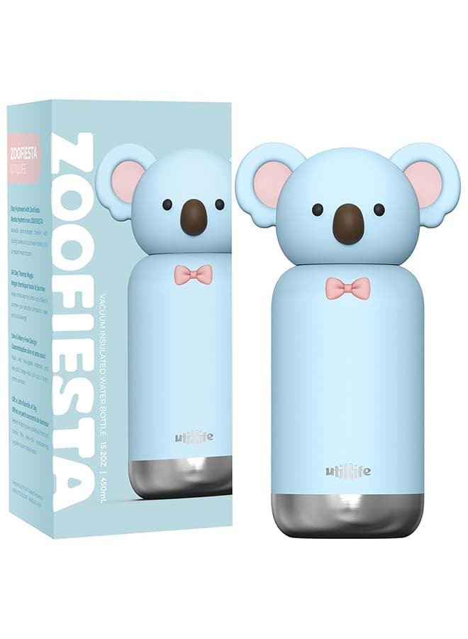 Zoofiesta Kids Insulated Water Bottle - Koala Design - Leak-Proof & BPA-Free