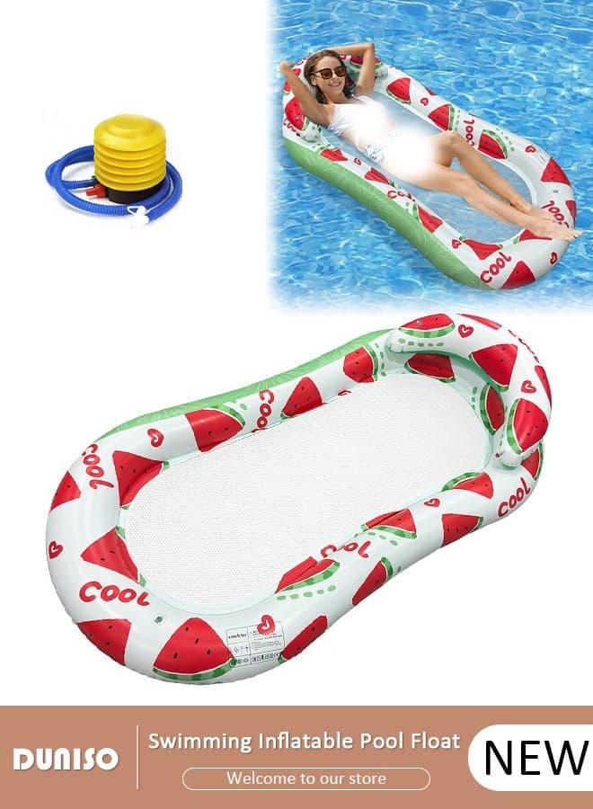 Floating Row Swimming Ring Inflatable Pool Float for Adults Lounger Floats Rafts Floating Chair Pool Float Water Lounger Water Inflatable Bed Inflatable Rafts for Summer Pool,Tanning,Beach,Lake
