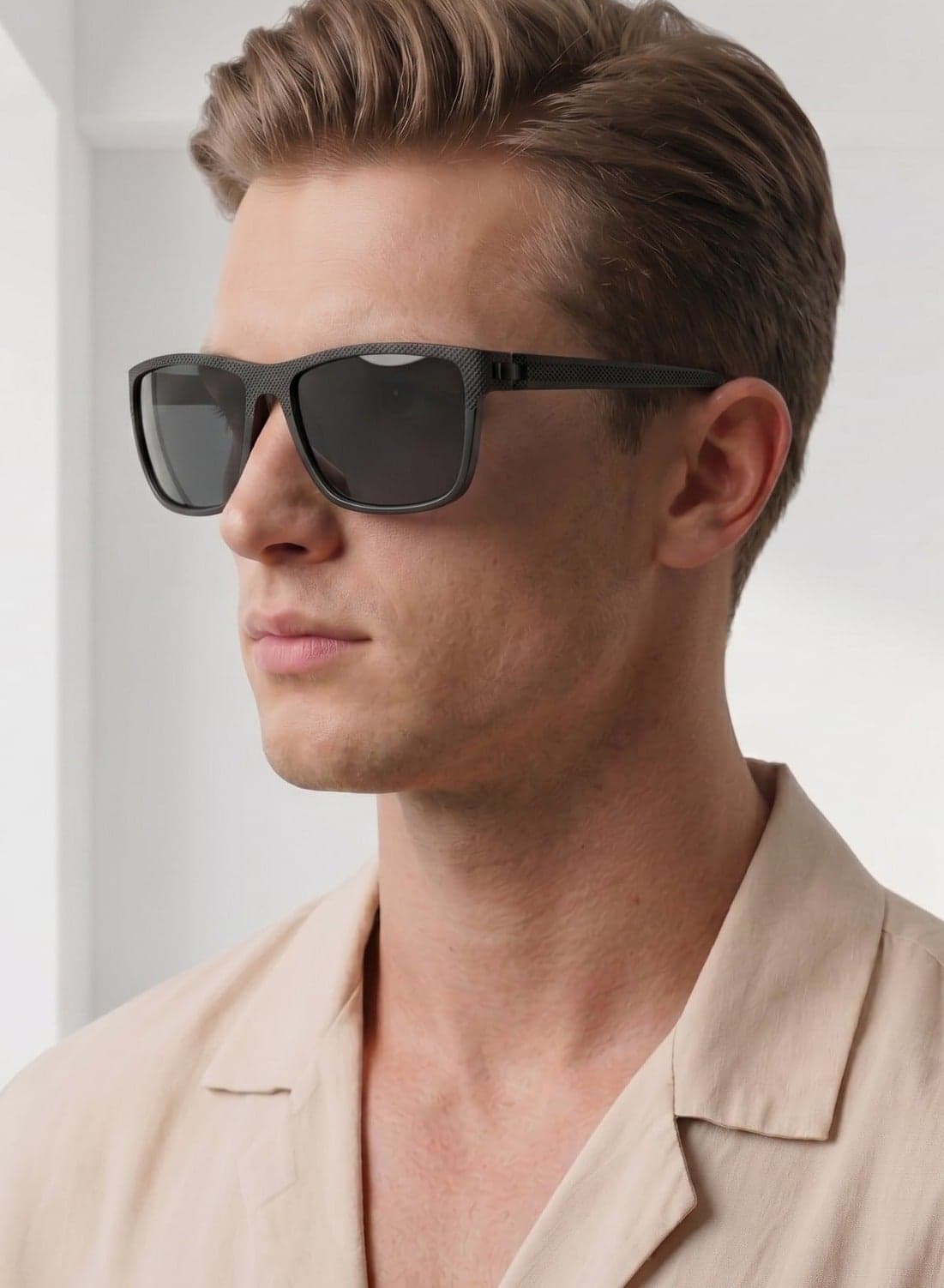 Polarized Sport Sunglasses Unisex, Carbon Texture Frame, UV400 Driving, Grey
