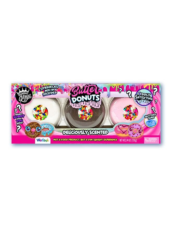 Butter Donuts 3pk. Gift for Kids Girls & Boys for 4+ Ages