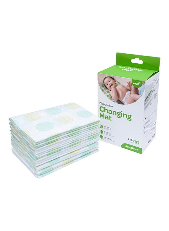 Disposable Waterproof Changing Mats For Baby Portable Diaper Changing Pad 46 X 68 Cm - Pack Of 10