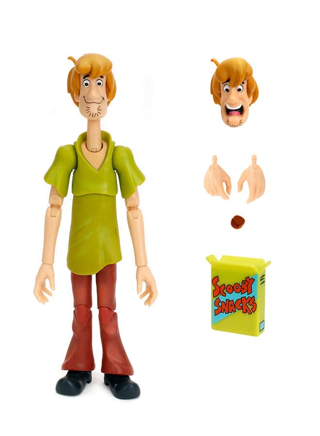 Jada Scooby-Doo Shaggy Rogers 15 cm Articulated Figure, Over 25 Points Articulation, Interchangeable Accessories, Window Box Collector, Official License, 13 Years (9335625314R00)