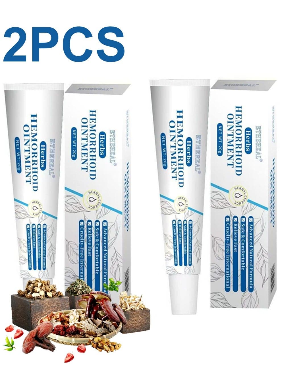 Hemorrhoid Ointment Hemorrhoid Treatment Hemorrhoid and Fissure Ointment Fast Relief Hemorrhoid Cream Healing Formula Fast Acting Treatment Hemorrhoid Symptom Ointment 20g 2pcs