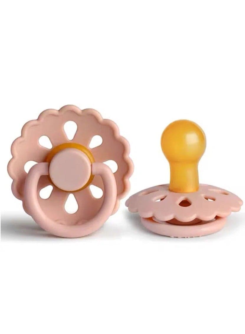 Baby Pacifiers | 1-Pack Soothers | Flowers Nipple | BPA-Free Natural Latex Food Grade | Super Soft Bite Resistance | Sleep Anti-Flatulence | Baby Teething Toy | Blush Pink