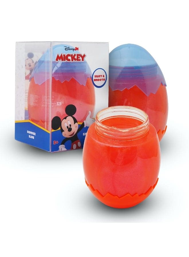 Mickey 420ml Clear Shimmer Slime | Silky & Smooth Slime | Mess Free, Stress Relief Toy | Red | Age 3+ Year
