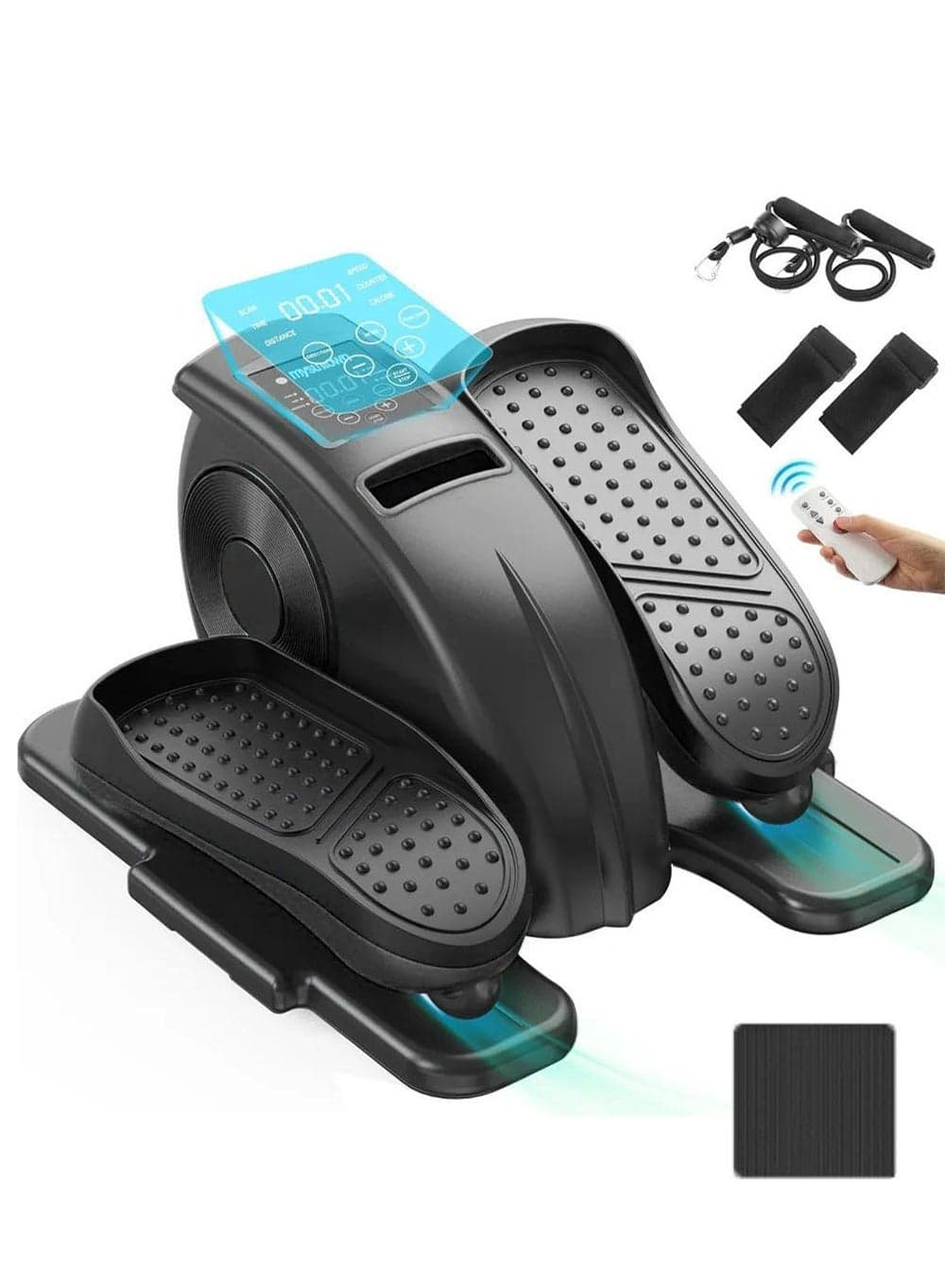 Electric Walking Machine Elderly Rehabilitation Training Equipment, Foot Pedal Machine Exercise Leg Exerciser, Stroke and Hemiplegia Rehabilitation Elliptical Stepper with Remote Control and 12 Adjustable Speeds
