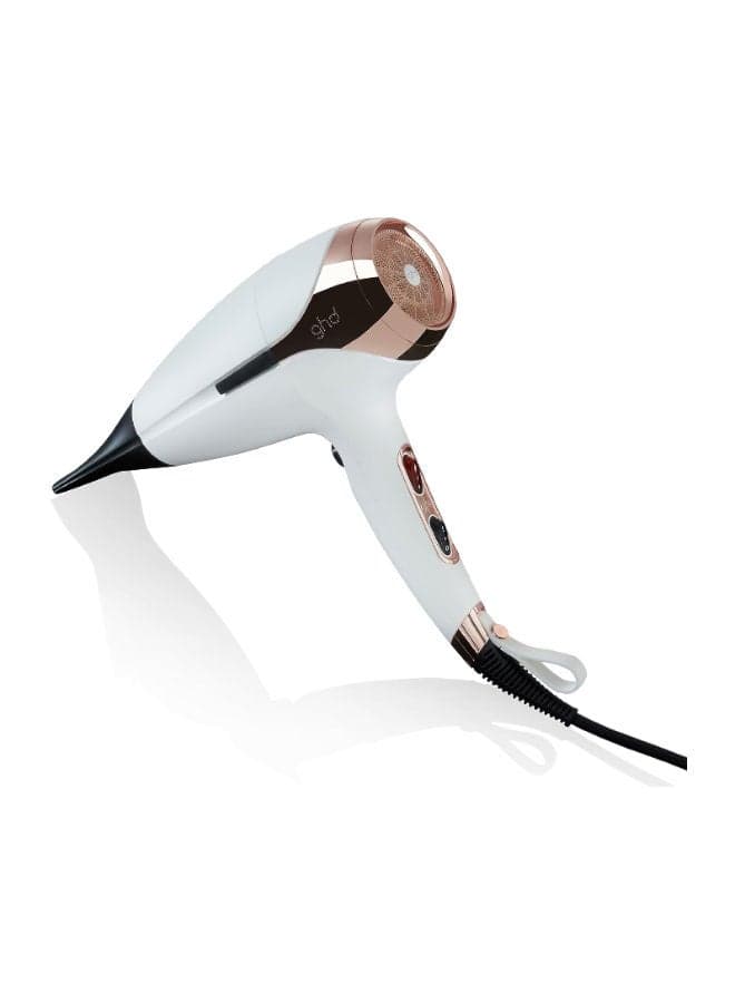 Helios Hair Dryer 1875W Professional Blow Dryer, Longer Life + Brushless Motor Lightweight Hair Dryer For Salon-Worthy Blowout White