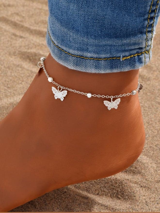 Styli Butterfly-Shaped Pendants Anklet