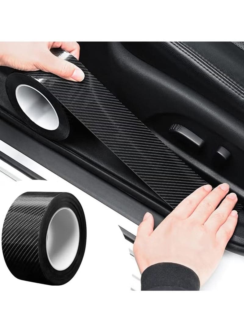 Anti-Scratch Anti-Collision Adhesive Strip Car Door Edge Guard Protector Strip Car Door Scuff Plate Protectors Black Matte Tape for Rear Bumper/Door