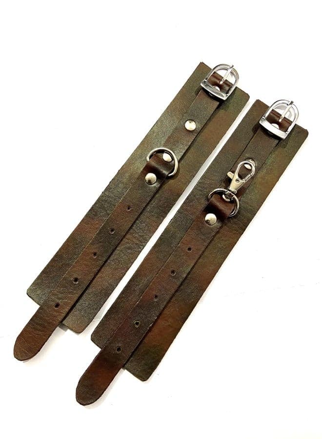 Pets Triangle Synthetic Leather Strong Handcuffs Brown